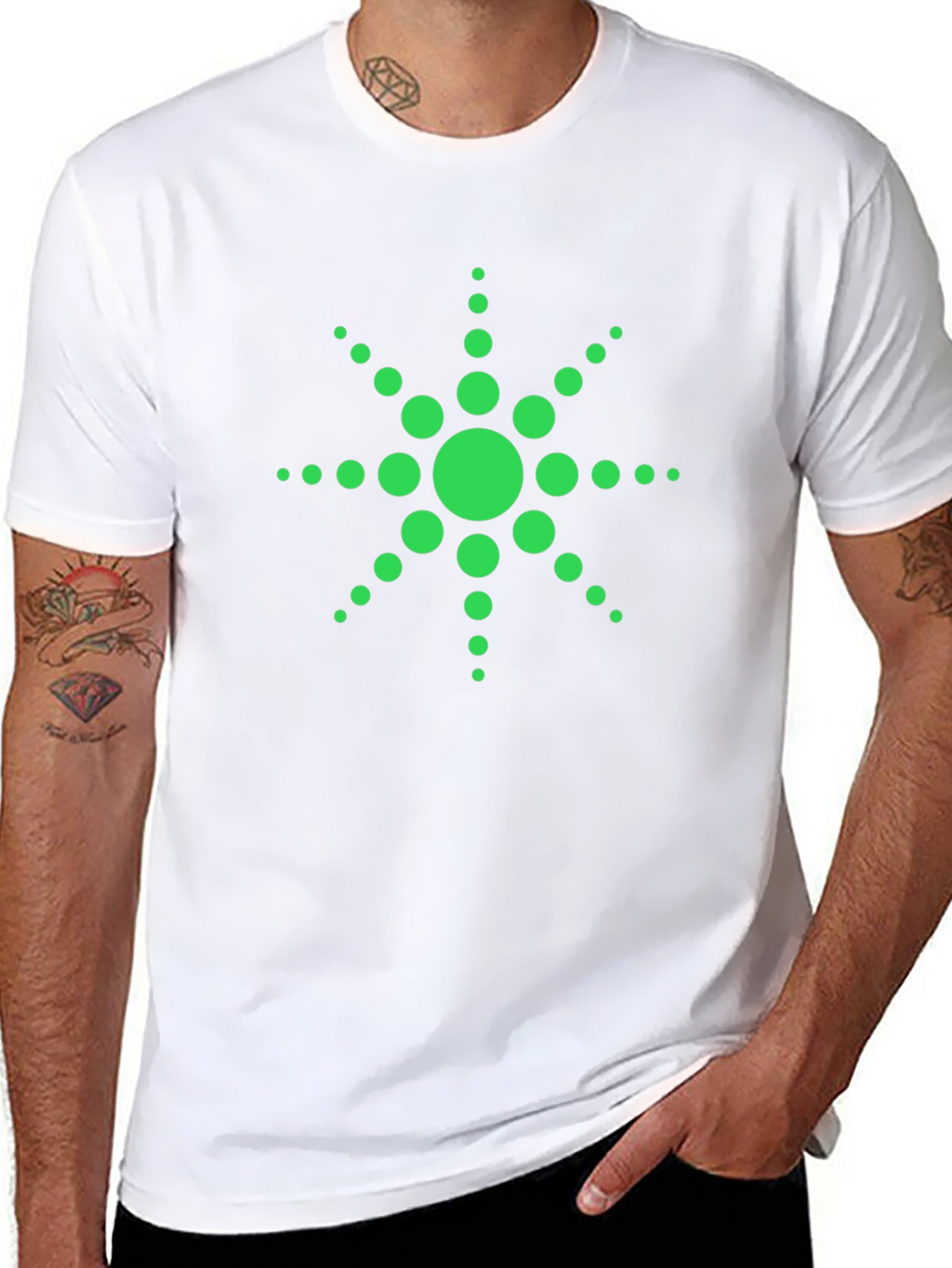 Green Dotted Starburst Graphic Tee