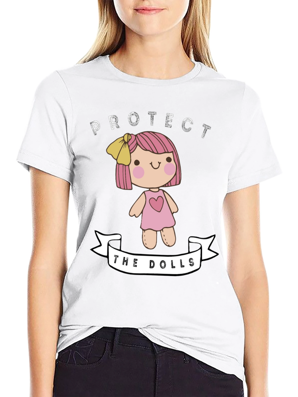 Protect the Dolls Graphic Tee - Black Cotton T-Shirt