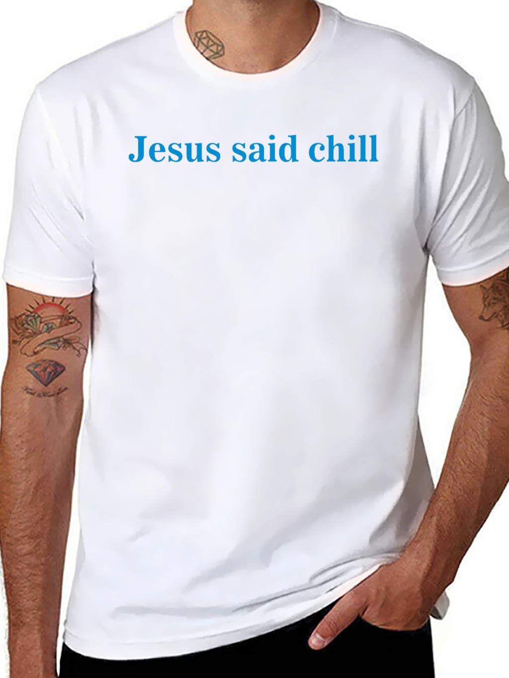Jesus Said Chill - Mens Black T-Shirt