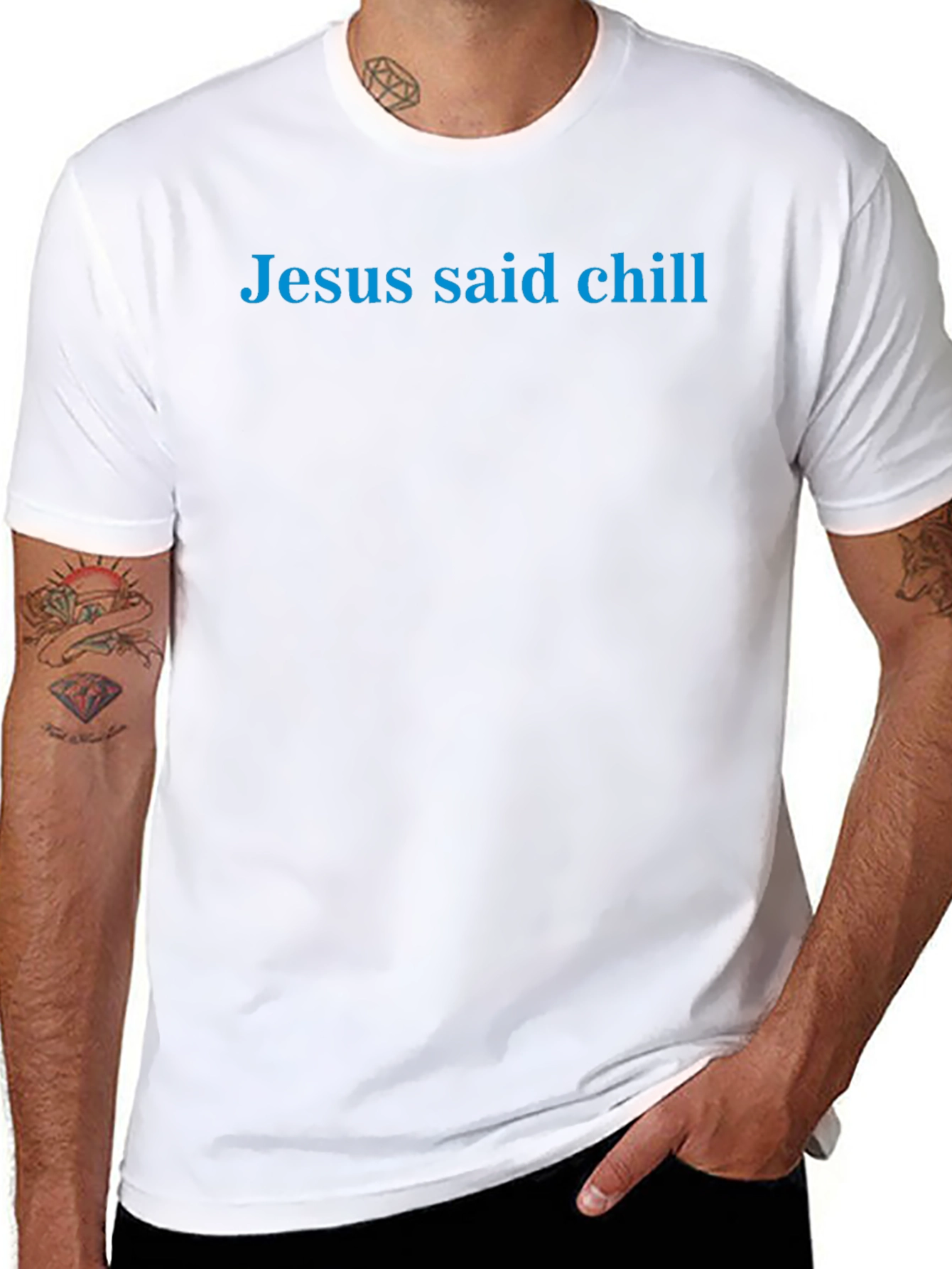 Jesus Said Chill - Mens Black T-Shirt