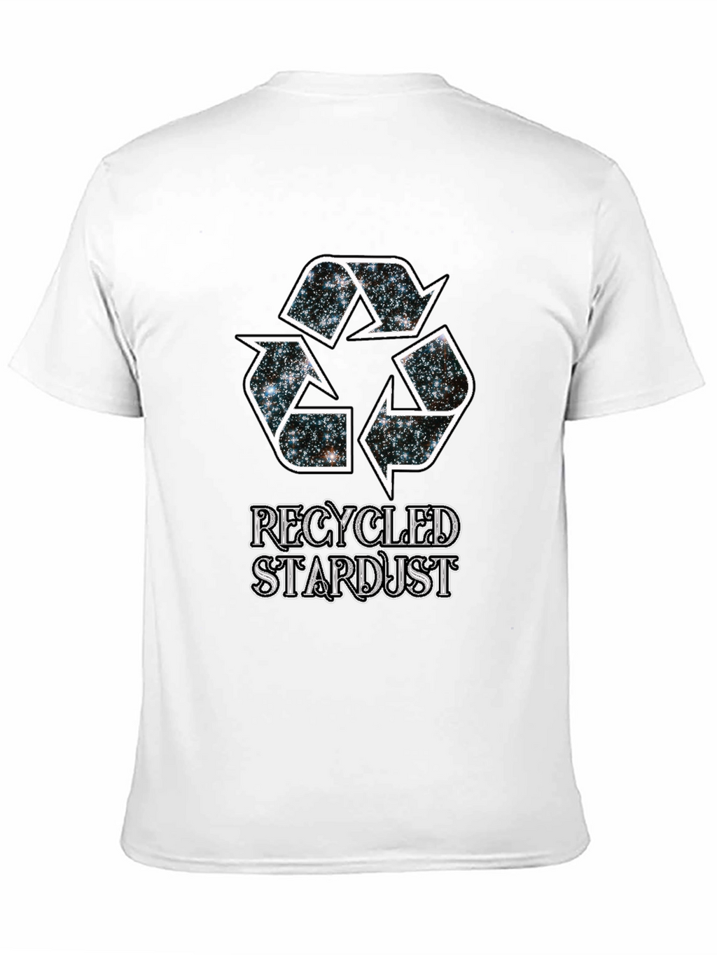 Recycled Stardust Graphic Tee - Black Cotton T-Shirt