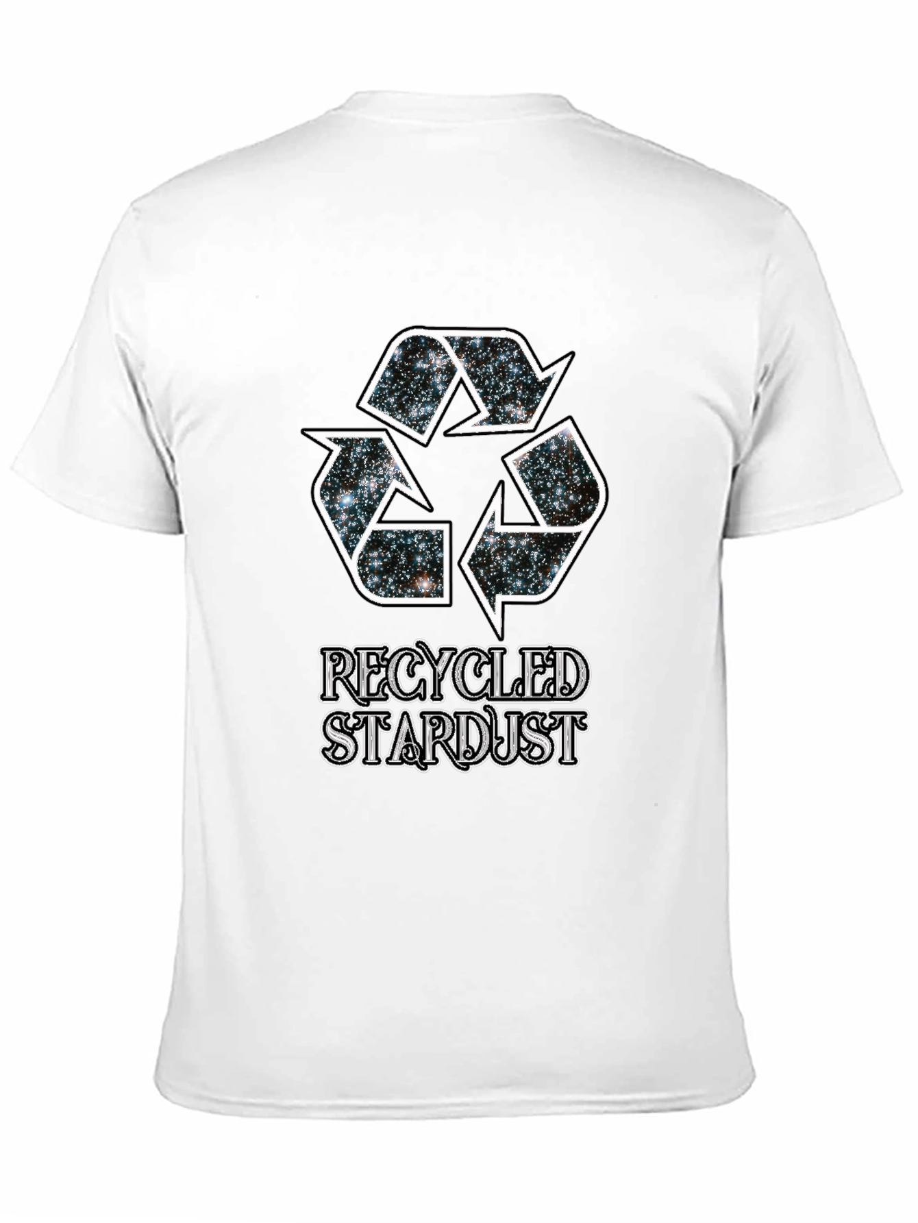 Recycled Stardust Graphic Tee - Black Cotton T-Shirt