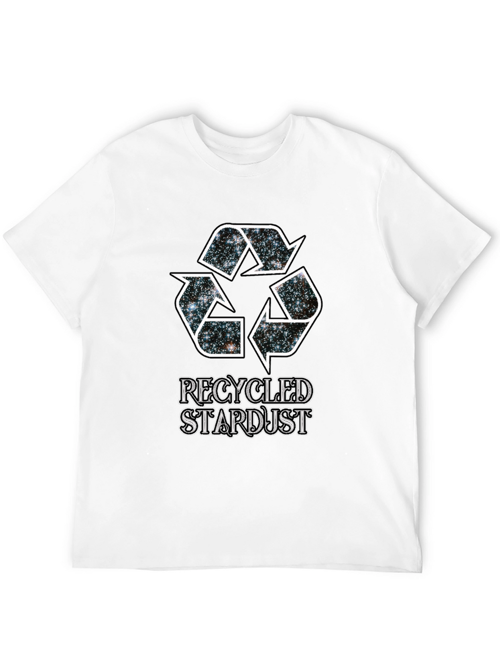 Recycled Stardust Graphic Tee - Black Cotton T-Shirt