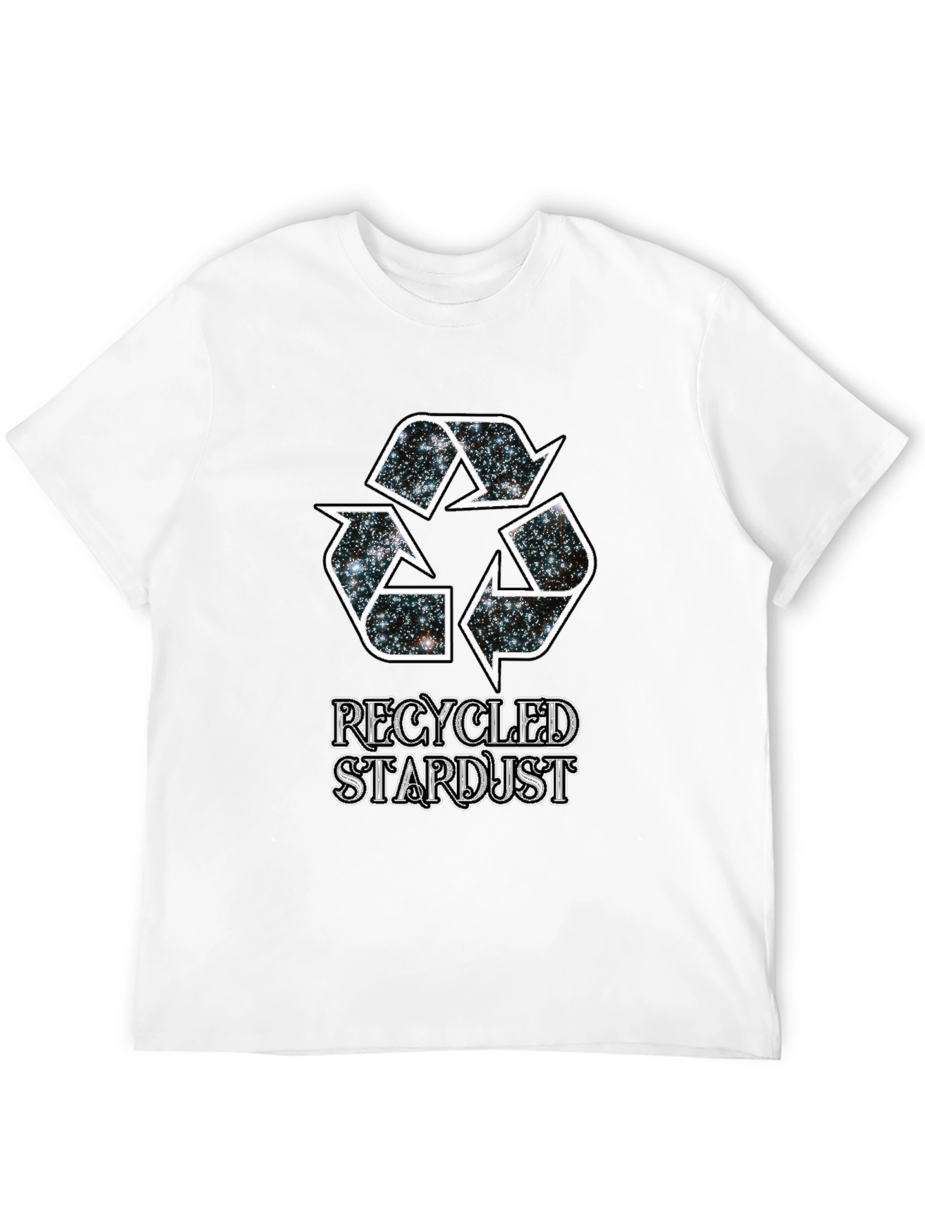 Recycled Stardust Graphic Tee - Black Cotton T-Shirt