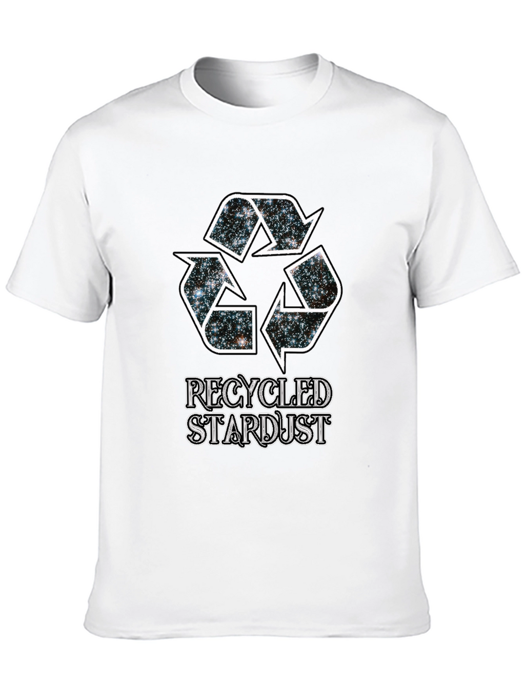 Recycled Stardust Graphic Tee - Black Cotton T-Shirt