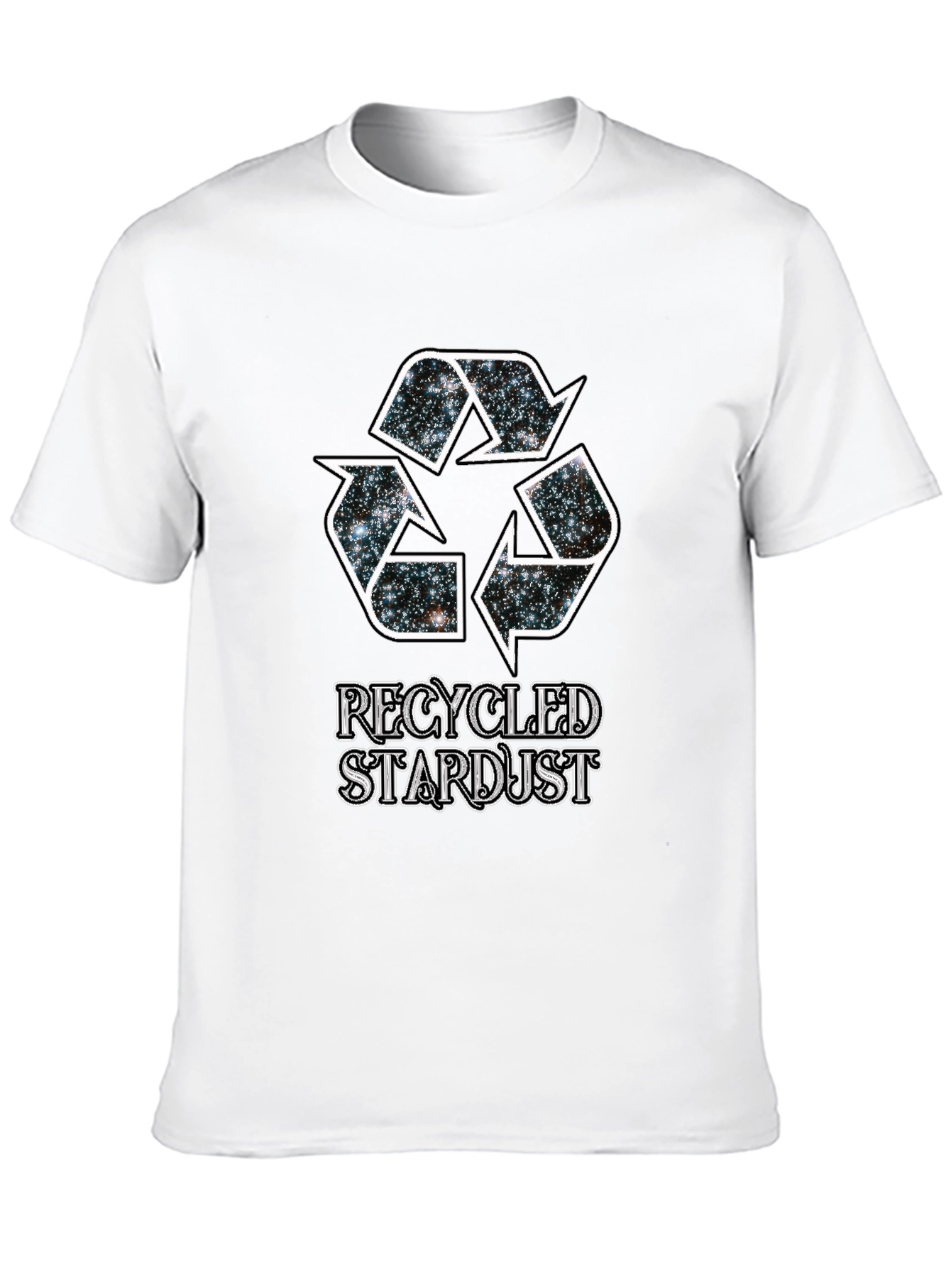 Recycled Stardust Graphic Tee - Black Cotton T-Shirt
