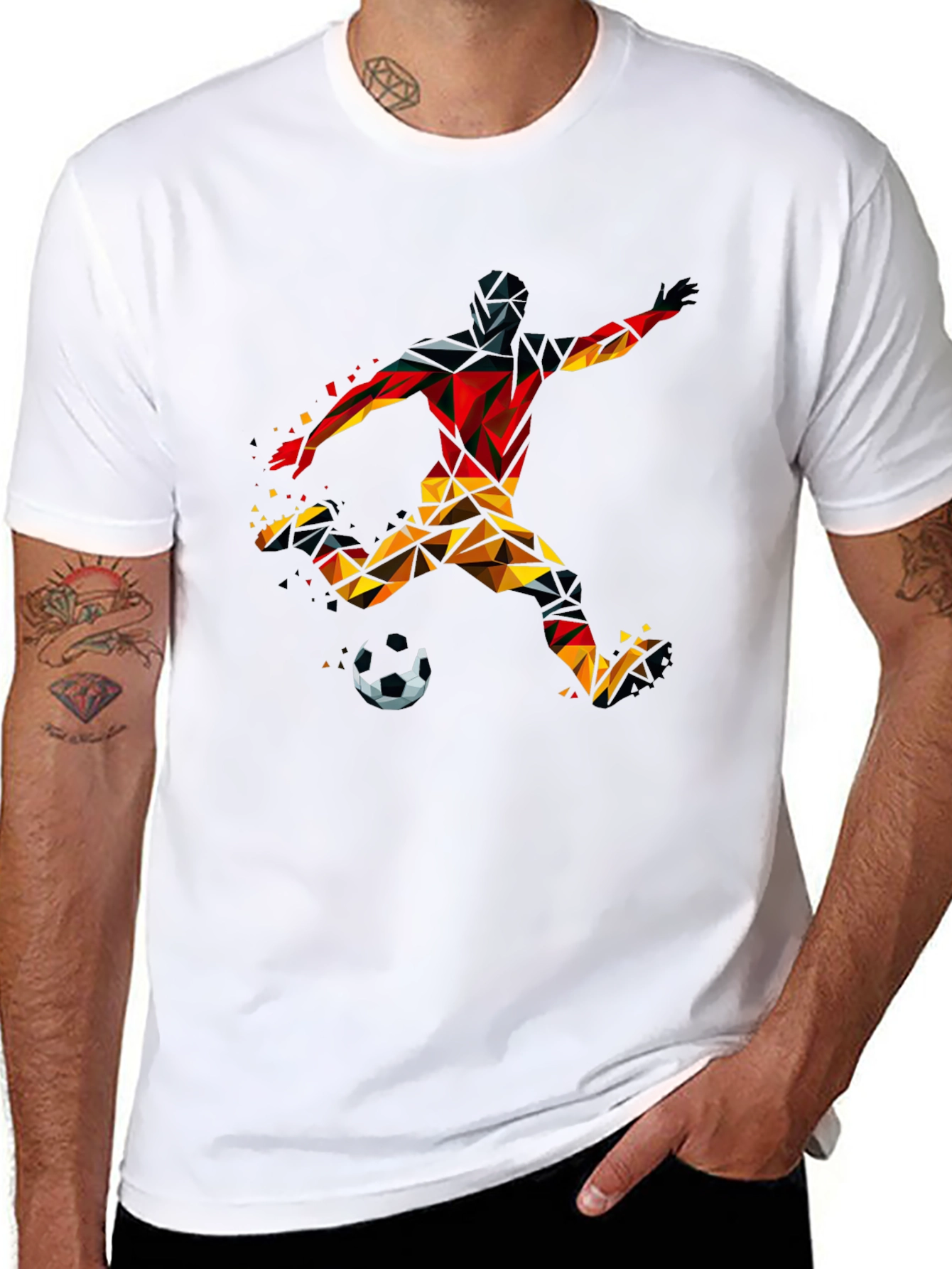 Geometric Soccer Player T-Shirt