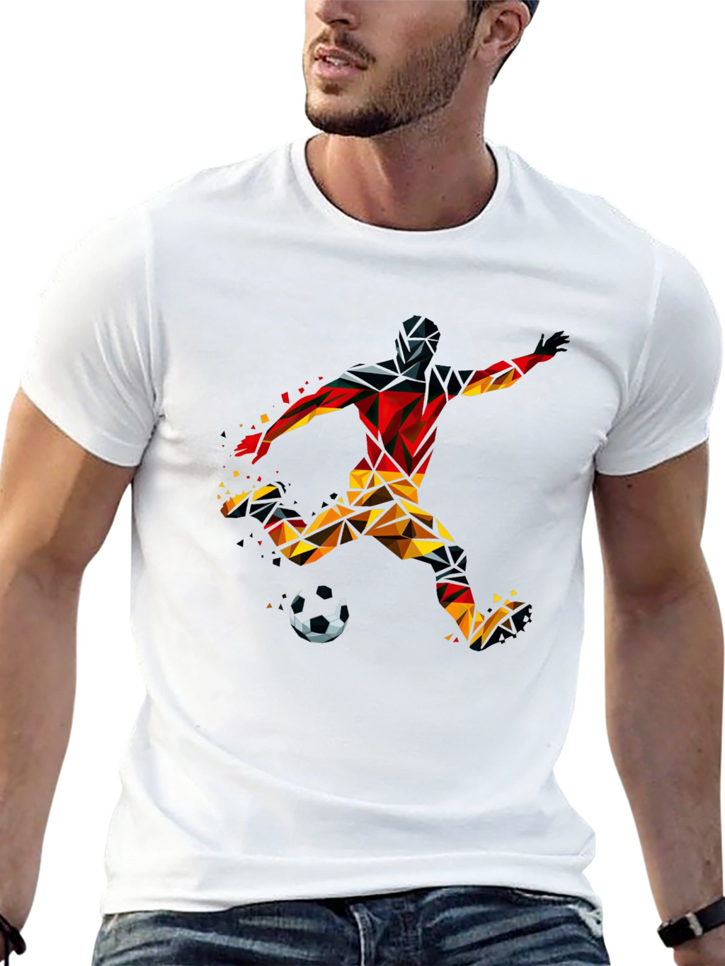 Geometric Soccer Player T-Shirt