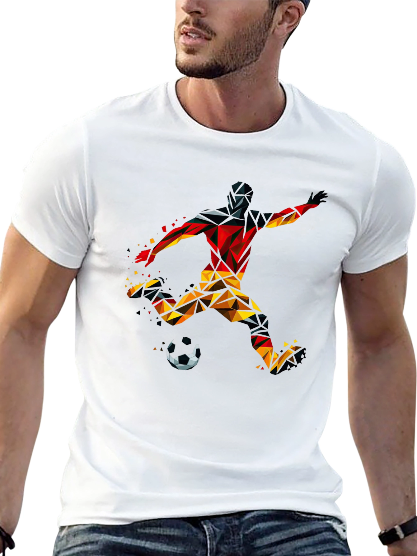 Geometric Soccer Player T-Shirt