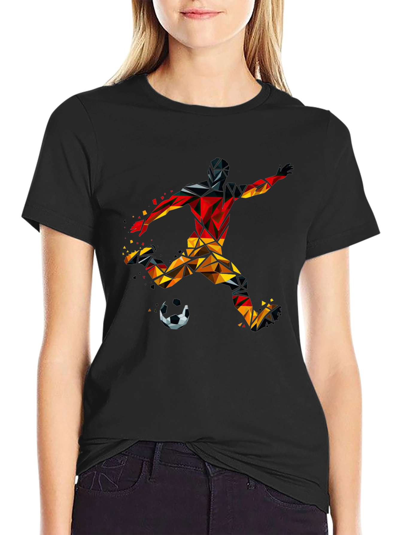 Geometric Soccer Player T-Shirt