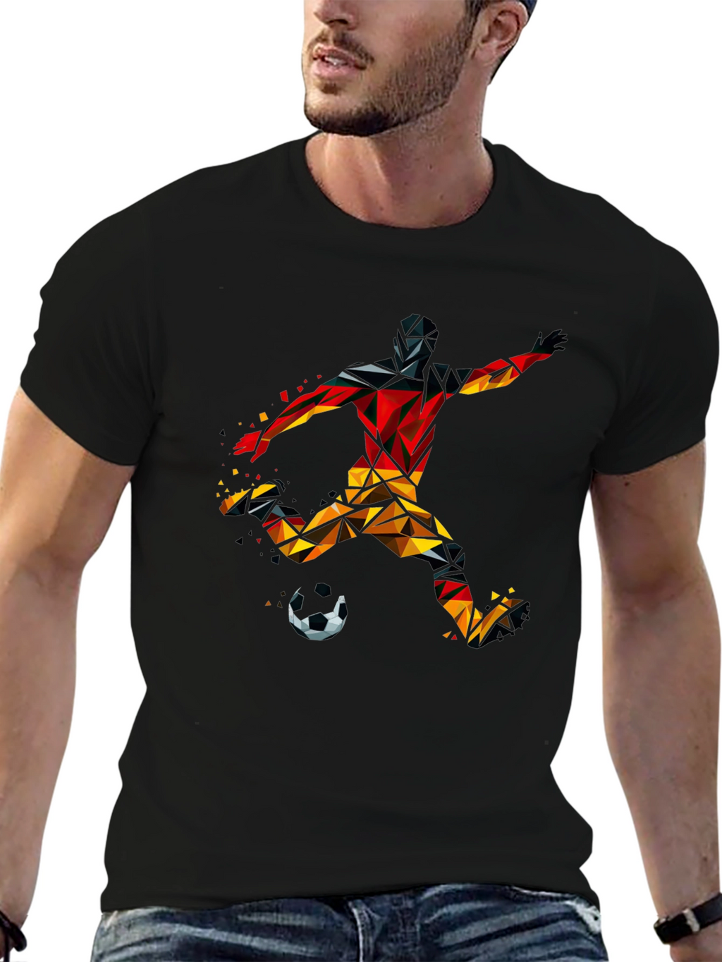 Geometric Soccer Player T-Shirt