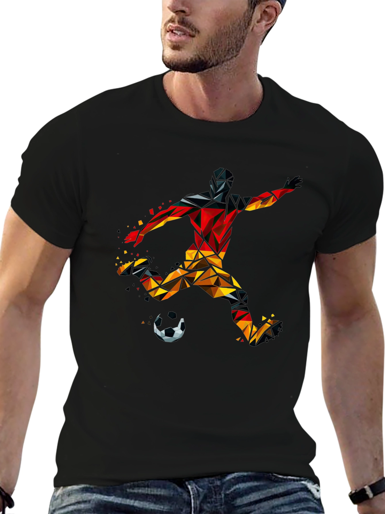 Geometric Soccer Player T-Shirt