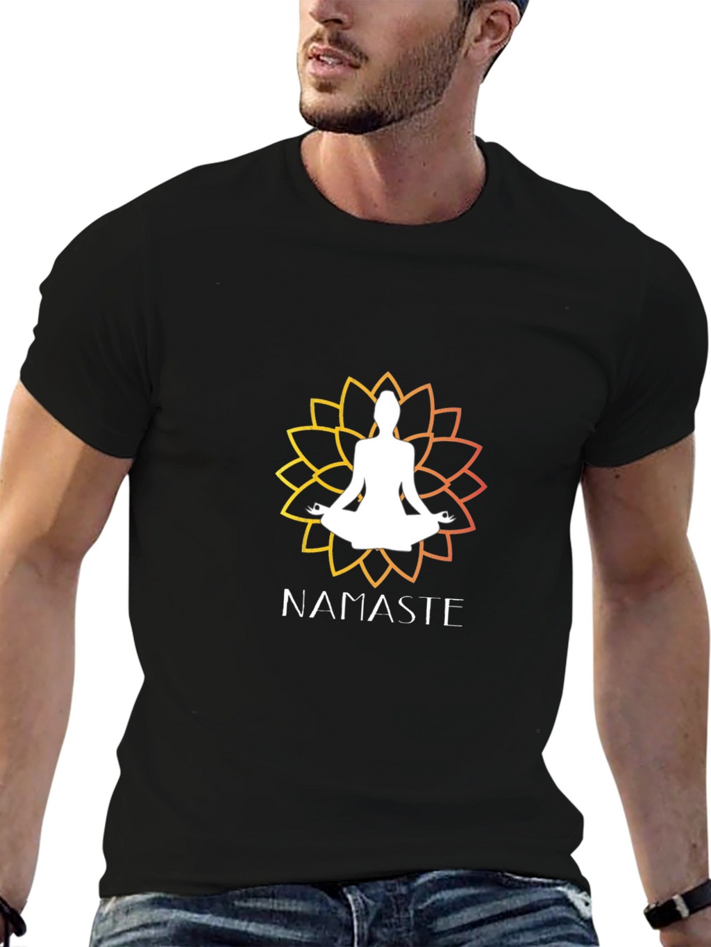 Namaste Yoga Lotus Graphic T-Shirt