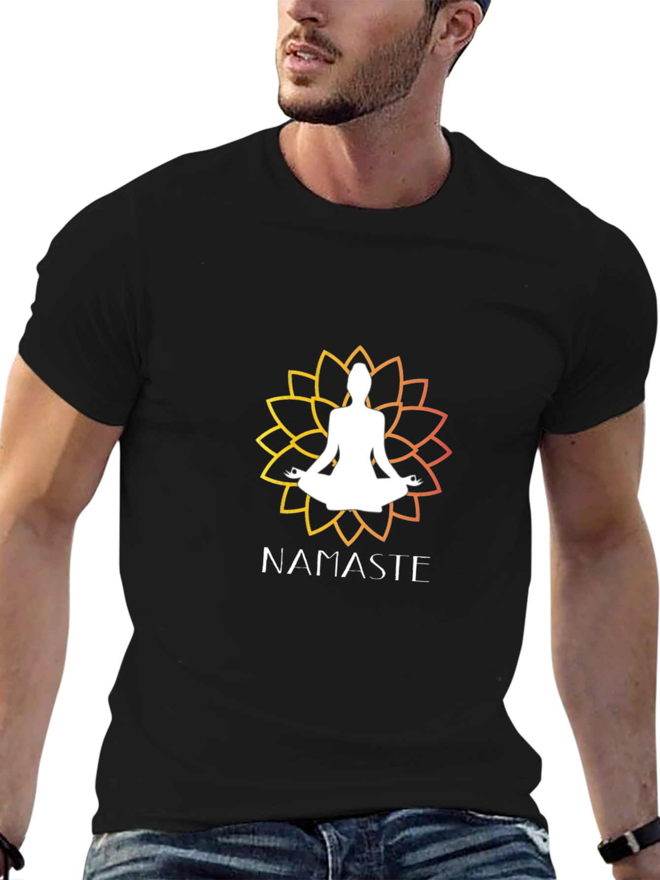 Namaste Yoga Lotus Graphic T-Shirt