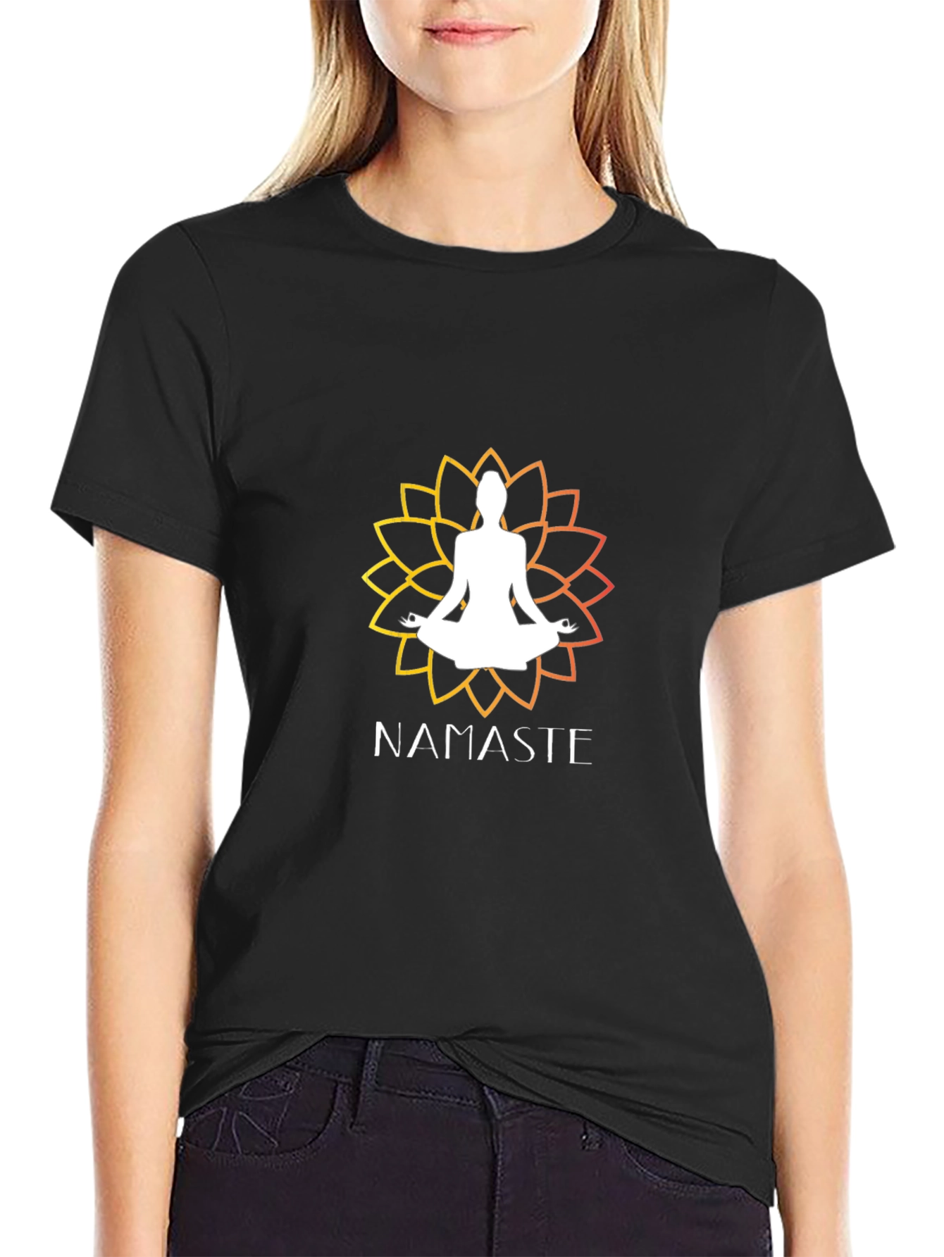 Namaste Yoga Lotus Graphic T-Shirt