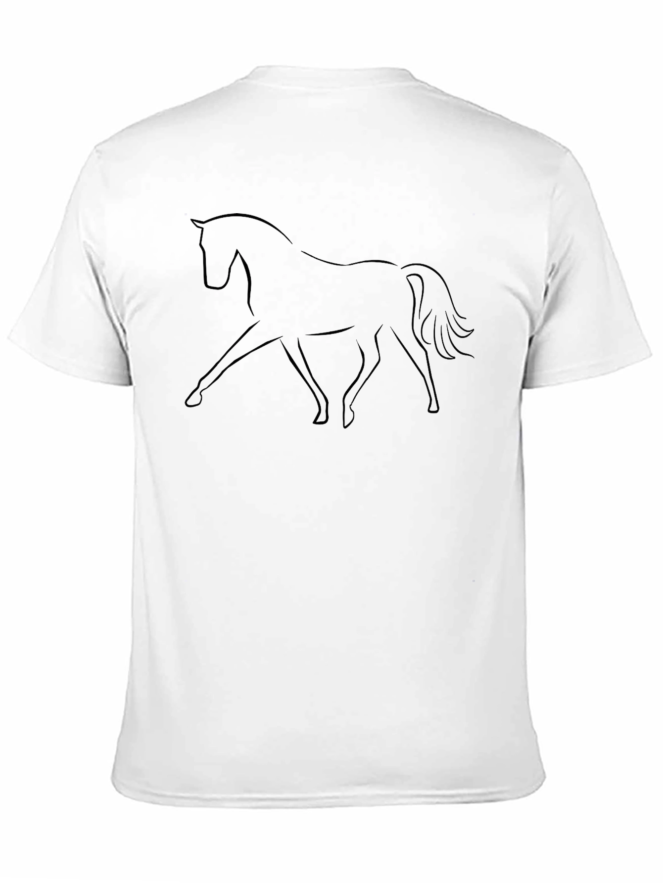 Minimalist Horse Graphic Black T-Shirt