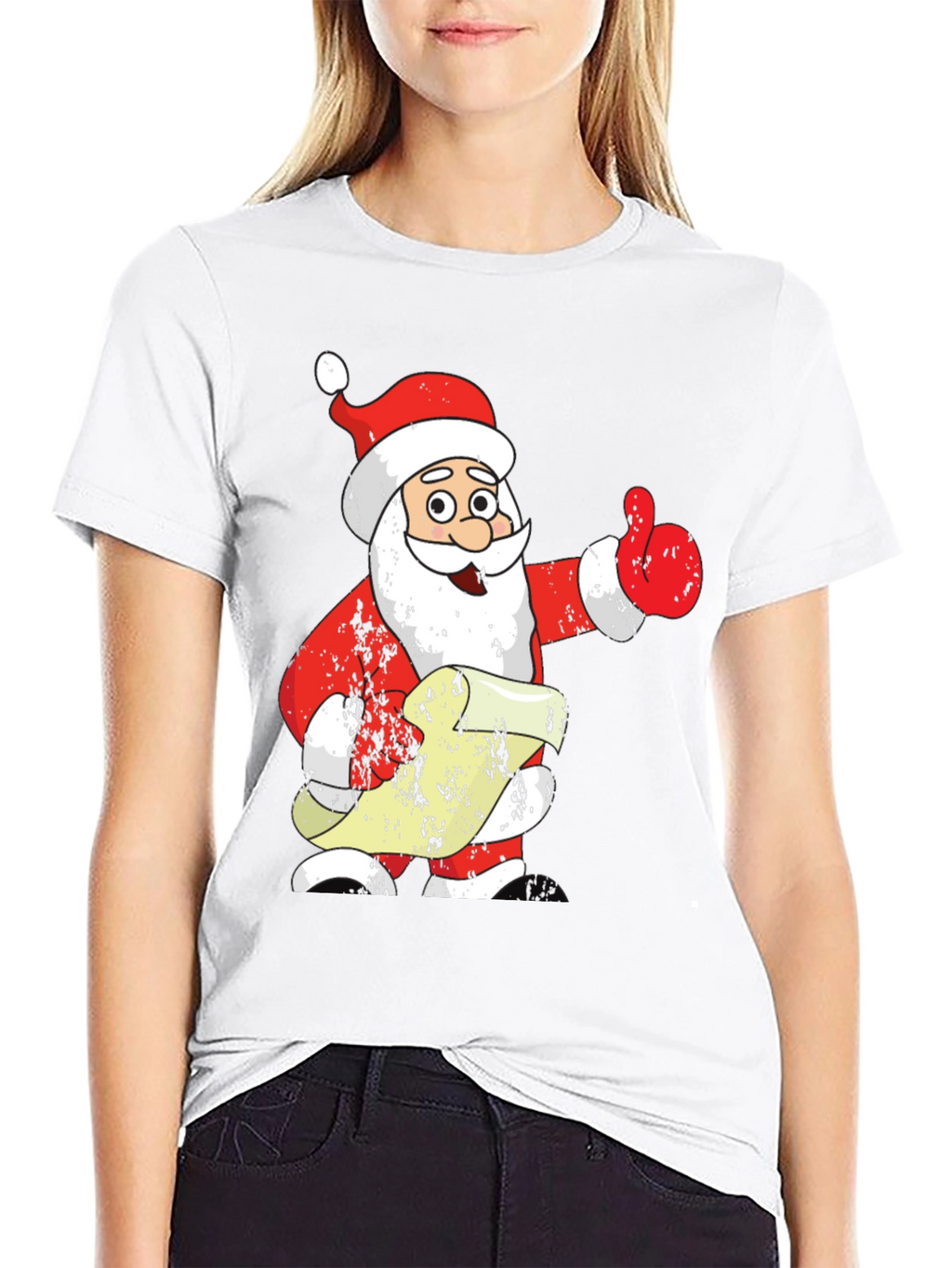 Festive Santa Claus Graphic Tee - Holiday Cheer
