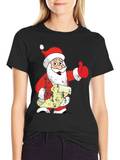 Festive Santa Claus Graphic Tee - Holiday Cheer