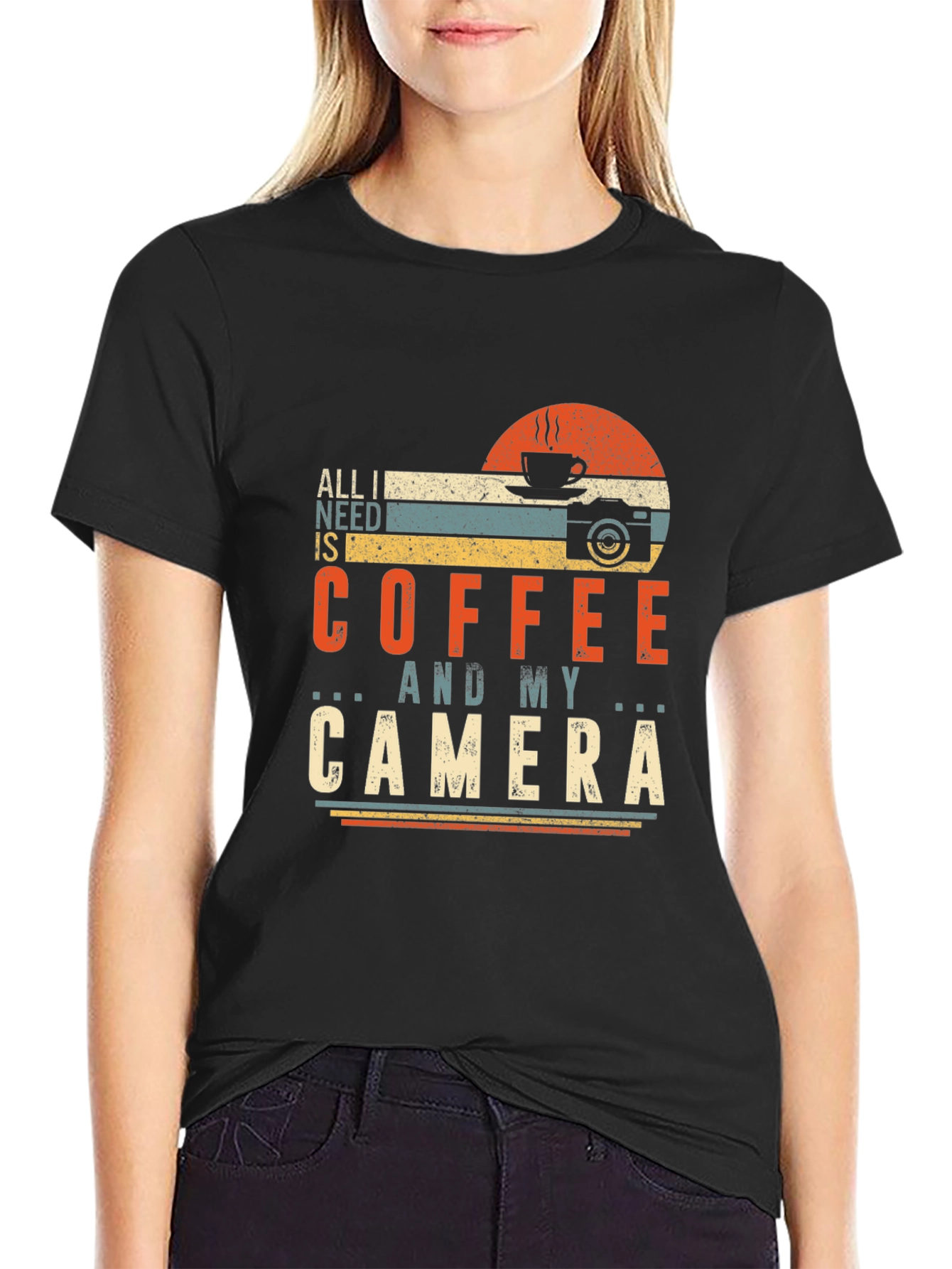 Coffee and Camera Graphic Tee - Photographer Gift