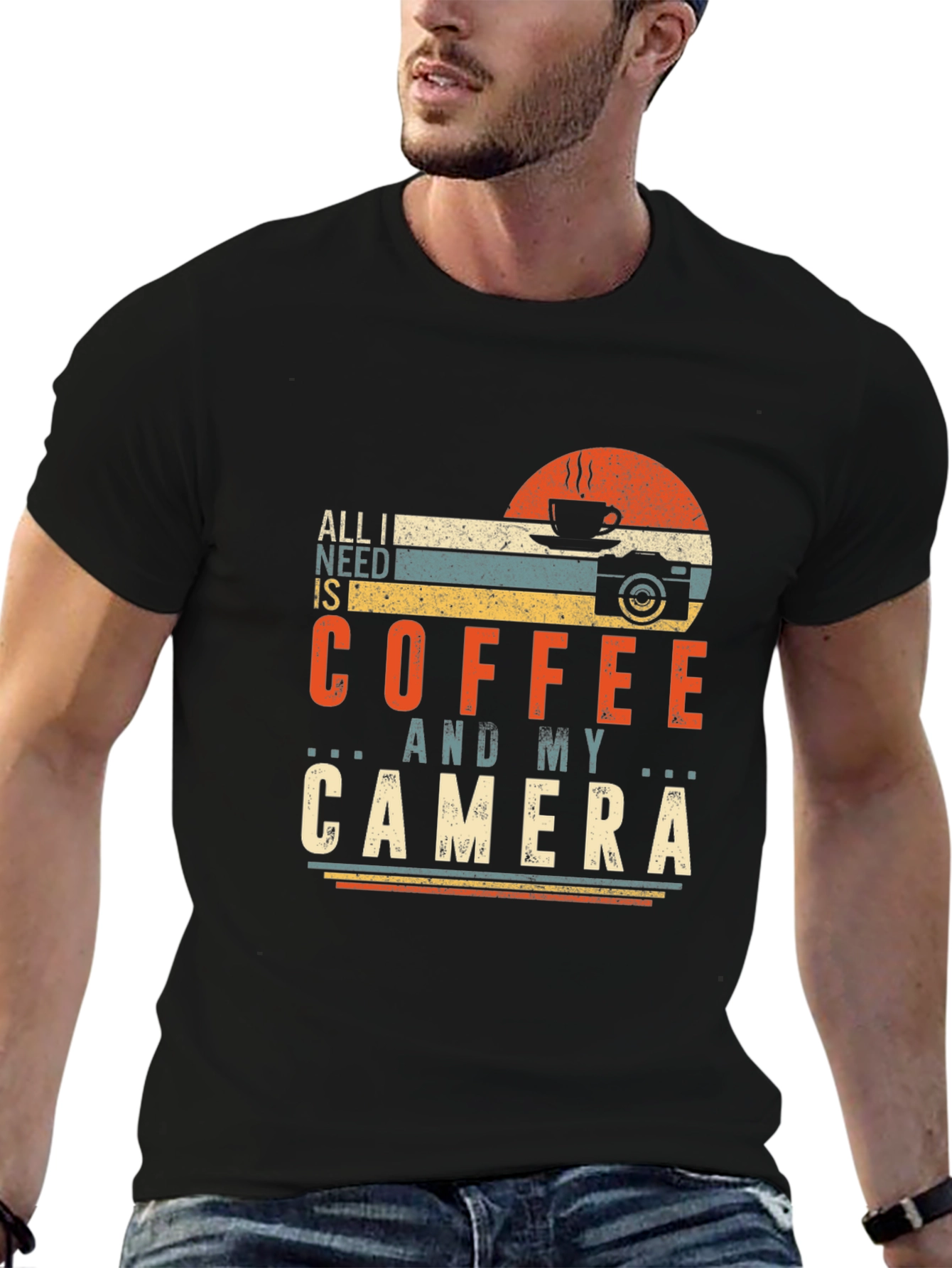 Coffee and Camera Graphic Tee - Photographer Gift