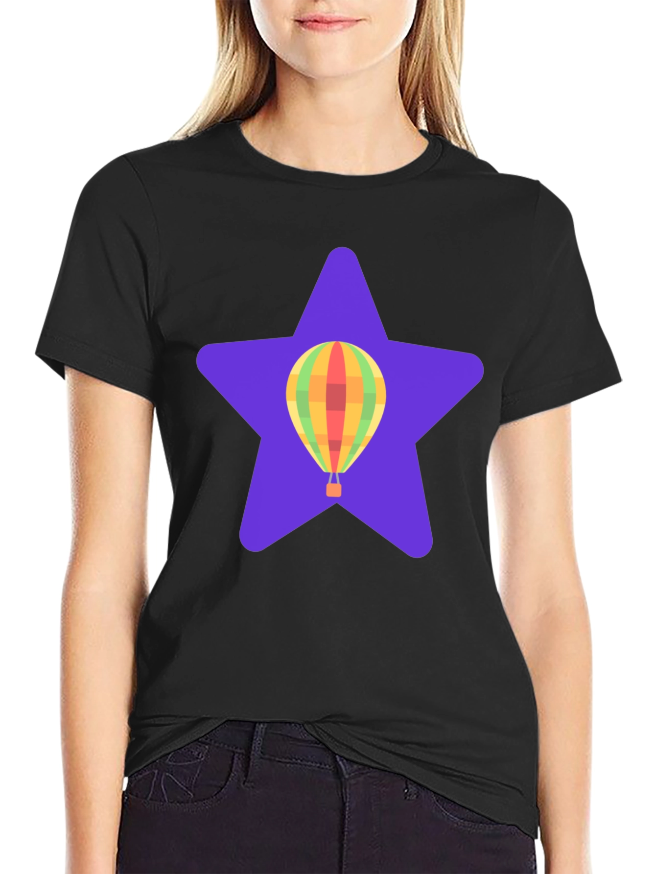 Hot Air Balloon Star Graphic T-Shirt