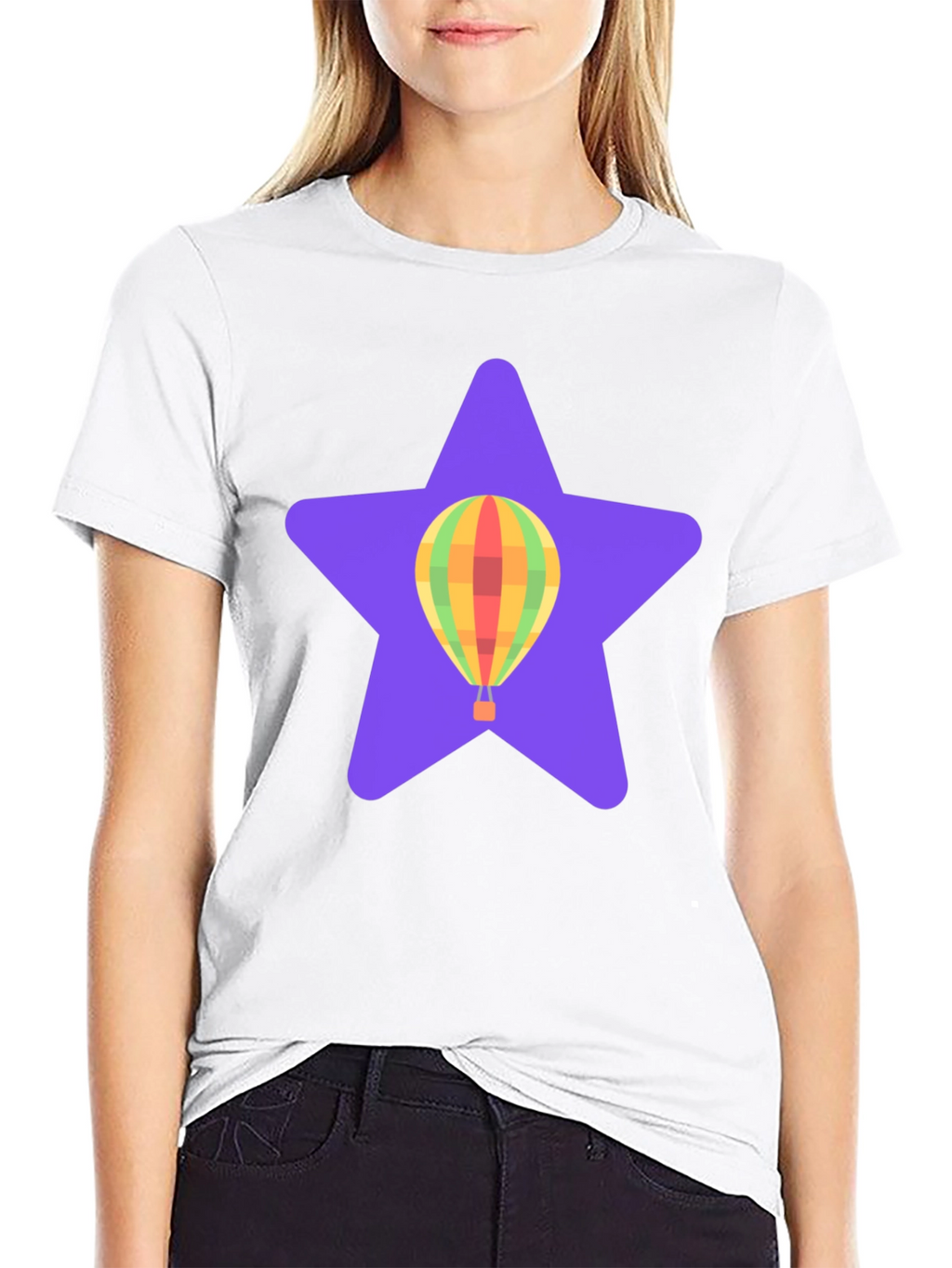 Hot Air Balloon Star Graphic T-Shirt