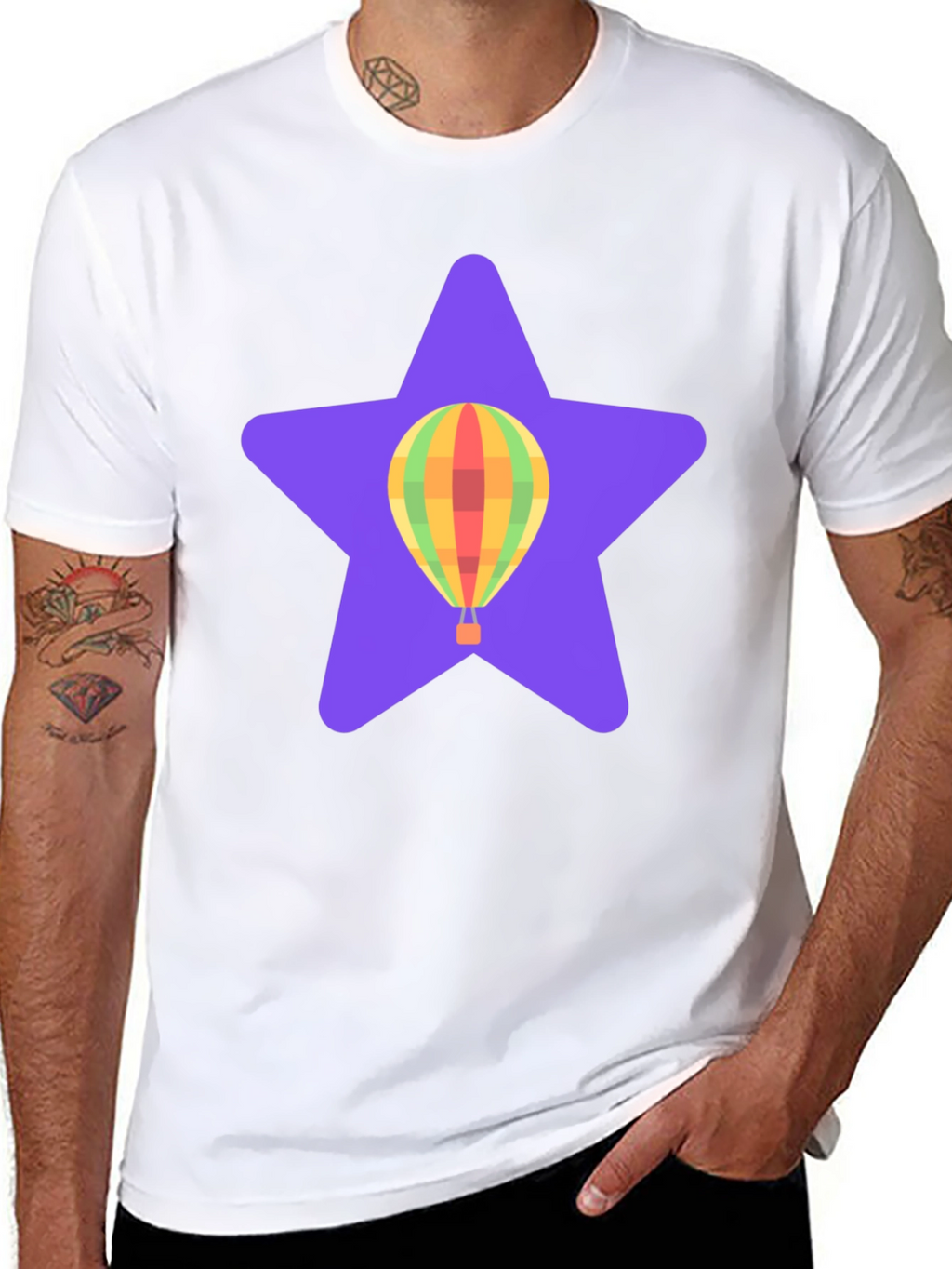Hot Air Balloon Star Graphic T-Shirt