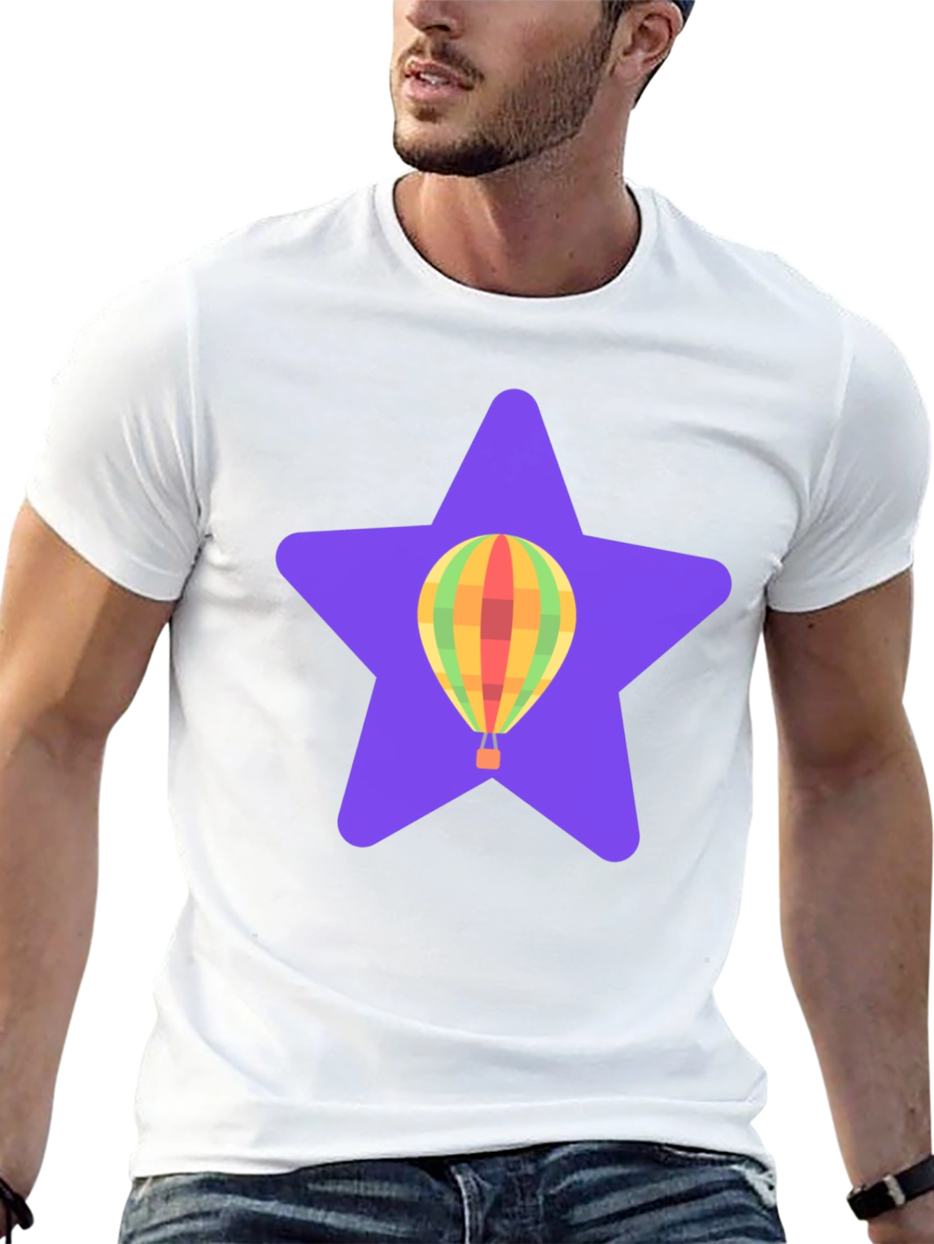Hot Air Balloon Star Graphic T-Shirt