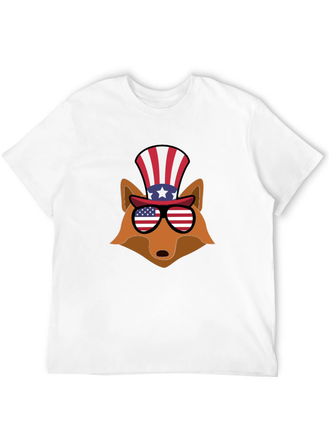 Patriotic Fox Graphic Tee - USA Celebration
