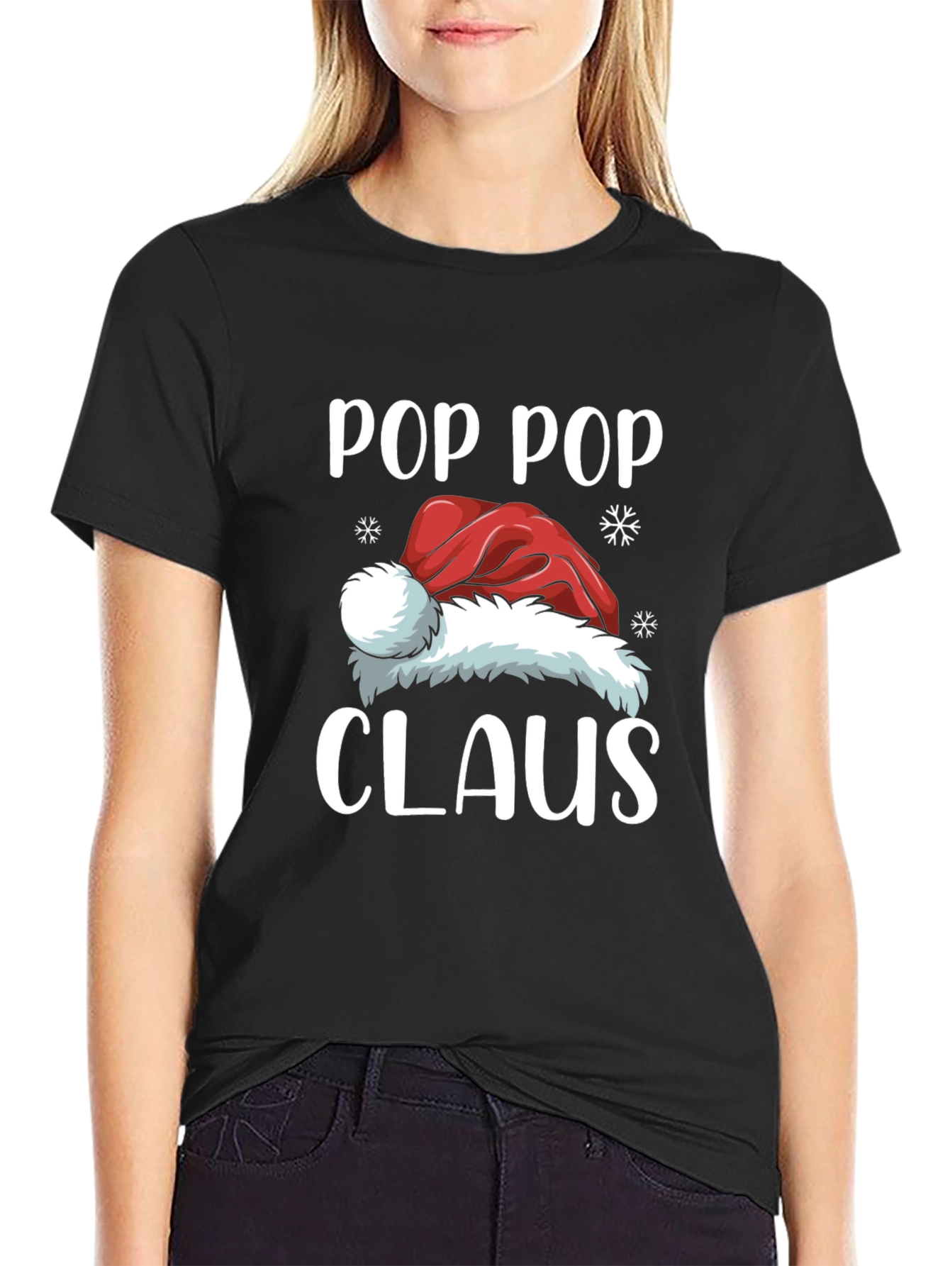 Pop Pop Claus Santa Hat Christmas T-Shirt