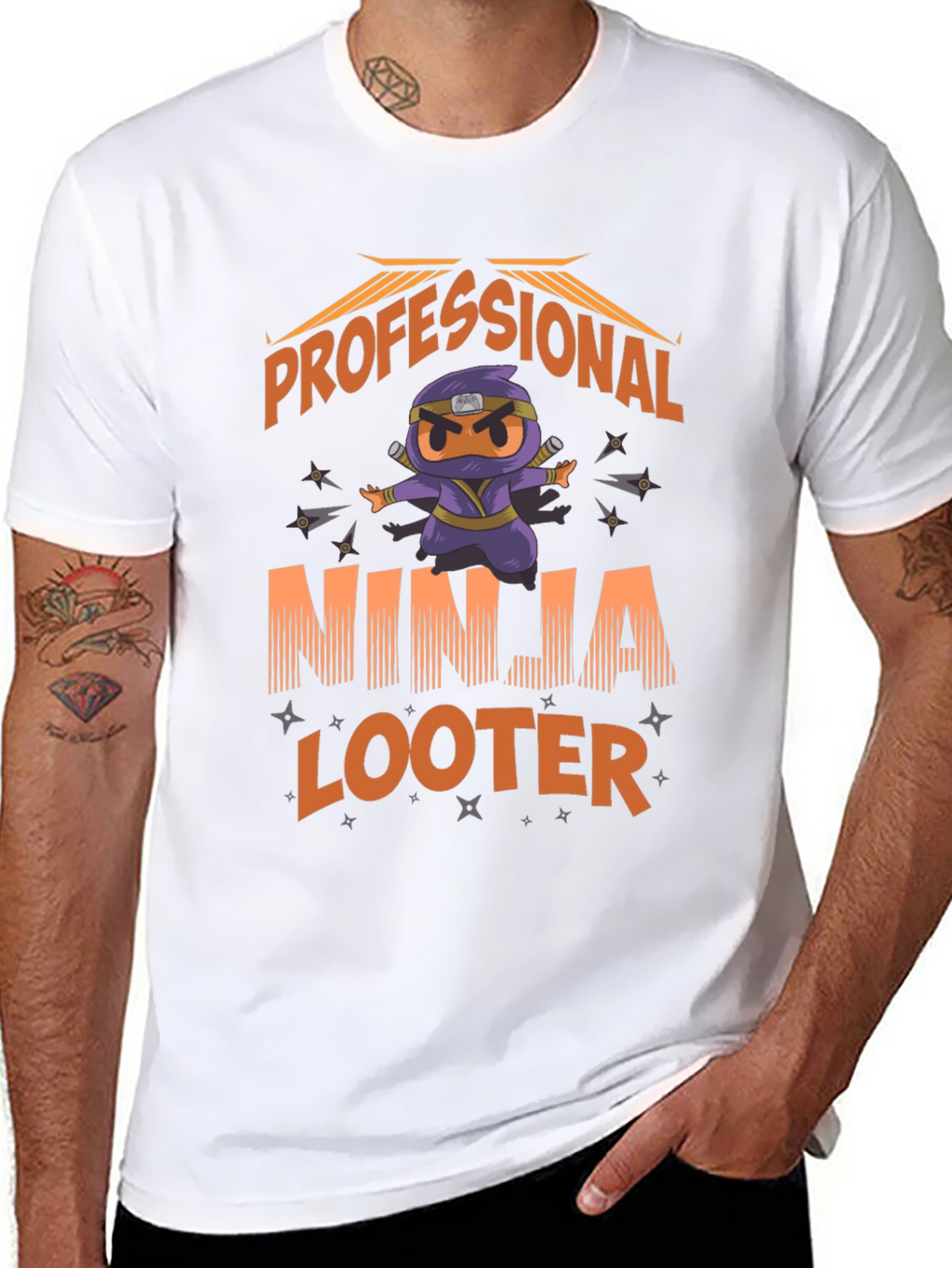 Professional Ninja Looter Funny Graphic T-Shirt