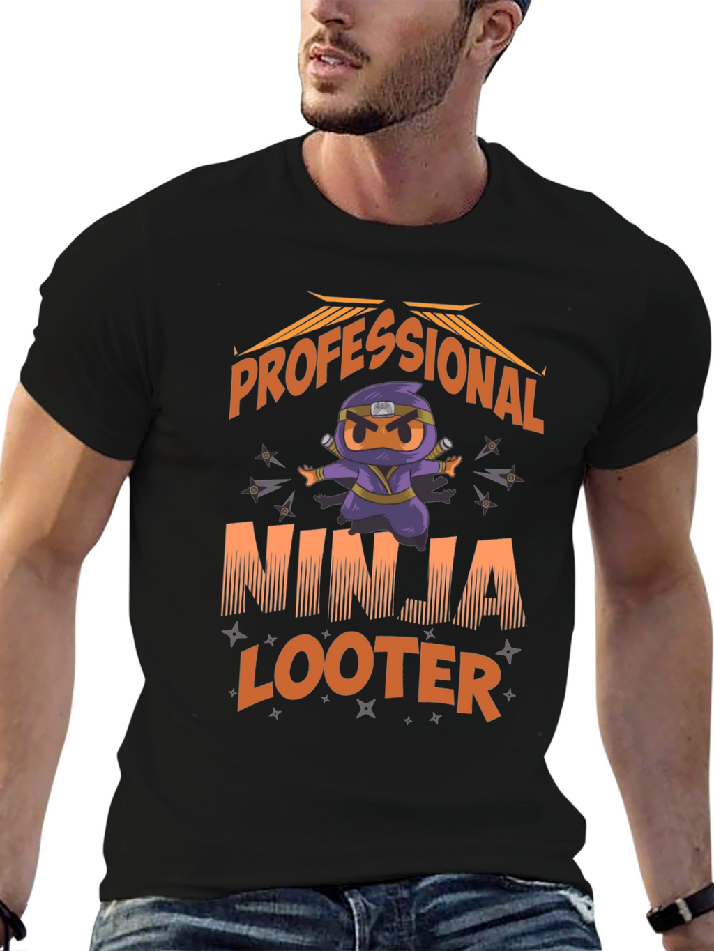 Professional Ninja Looter Funny Graphic T-Shirt