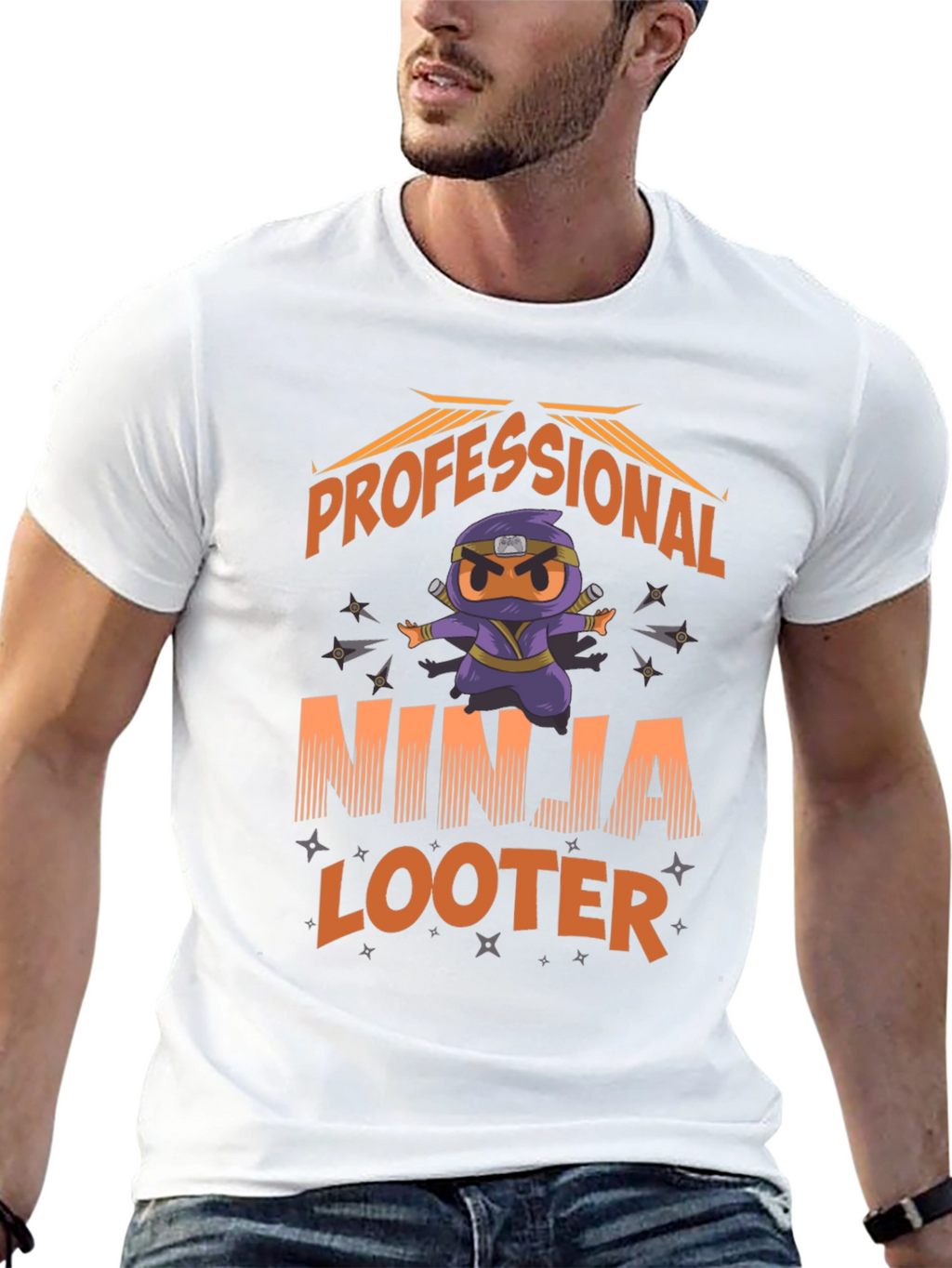 Professional Ninja Looter Funny Graphic T-Shirt