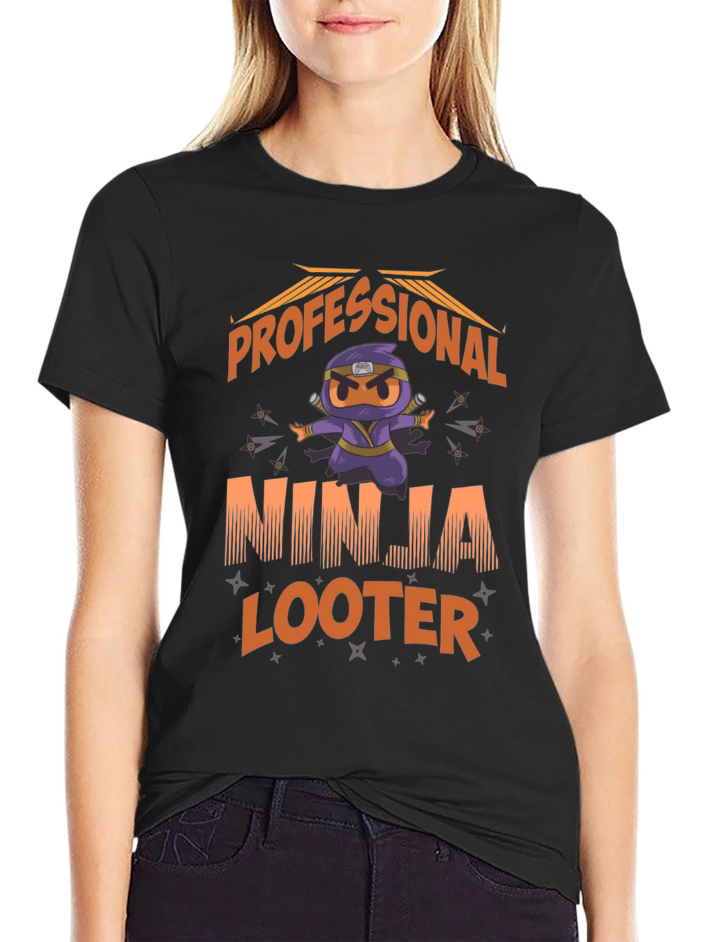 Professional Ninja Looter Funny Graphic T-Shirt