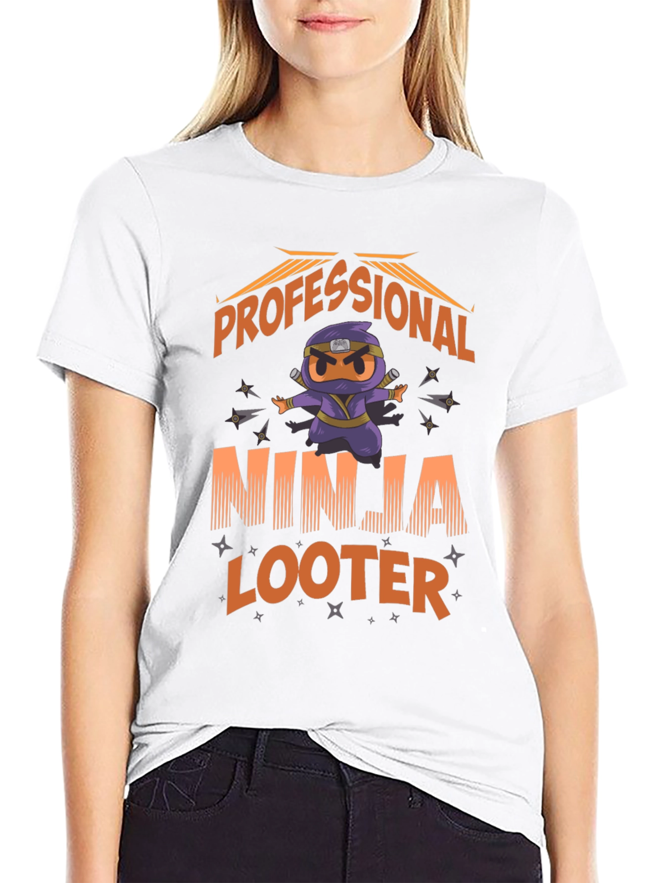 Professional Ninja Looter Funny Graphic T-Shirt