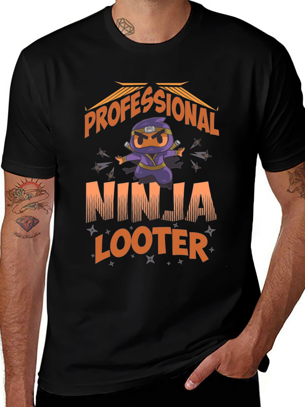 Professional Ninja Looter Funny Graphic T-Shirt