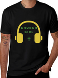 Church Girl Headphone Graphic T-Shirt