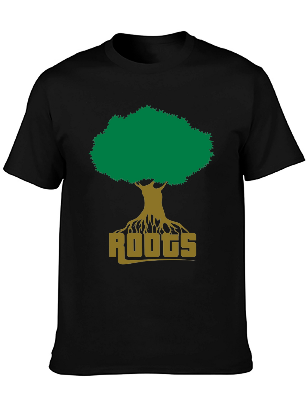 Roots Tree Graphic Tee - Black Cotton T-Shirt