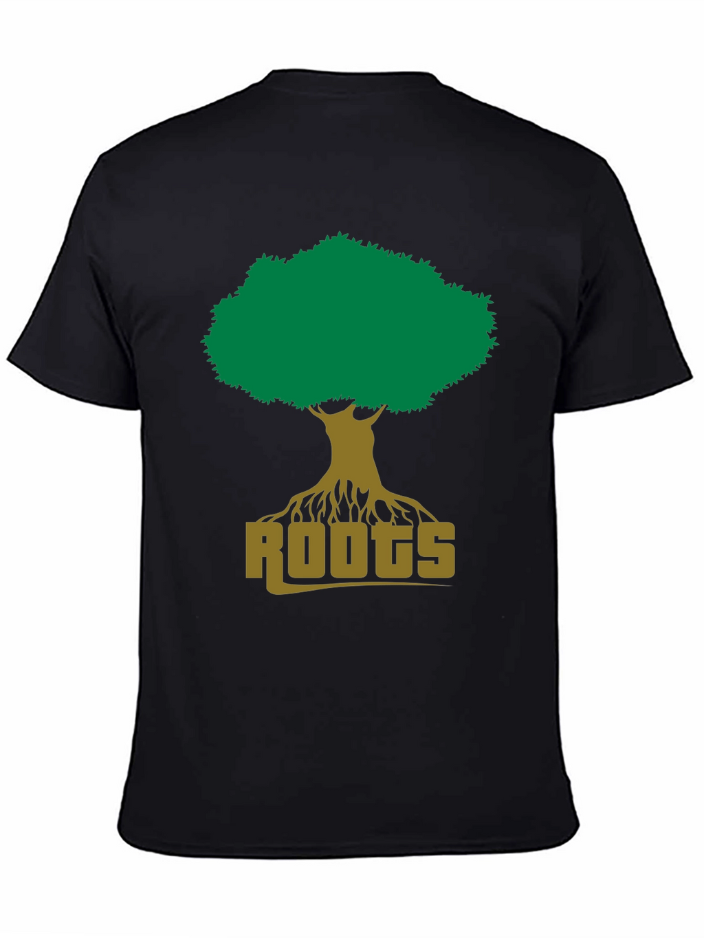 Roots Tree Graphic Tee - Black Cotton T-Shirt