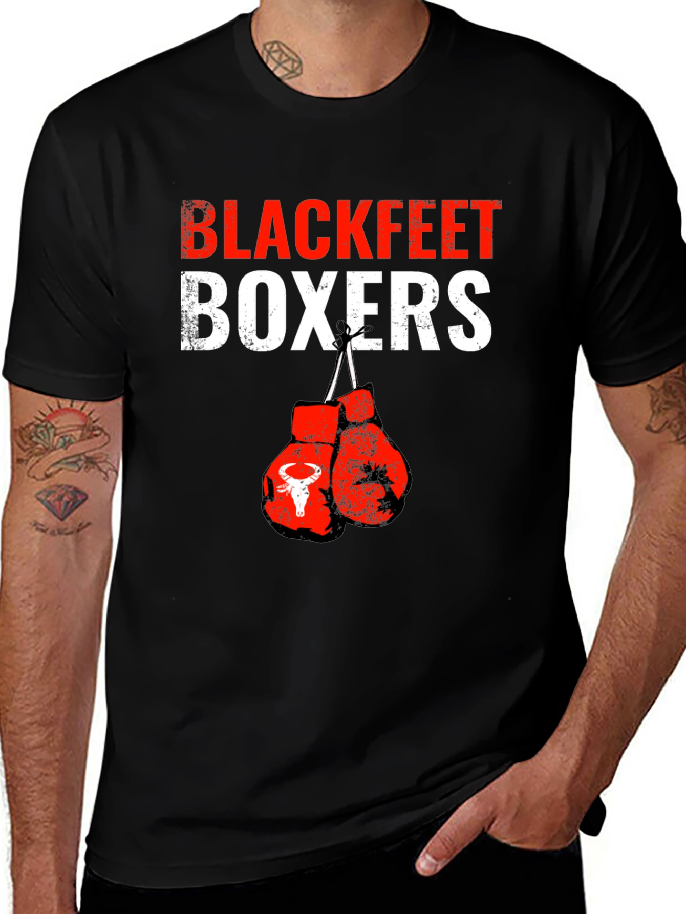 Blackfeet Boxers Graphic Print T-Shirt