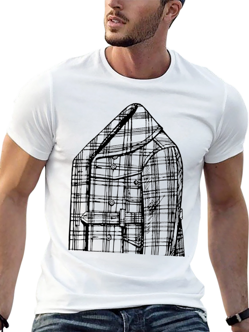 Plaid Blazer Graphic T-Shirt - Mens Casual Wear