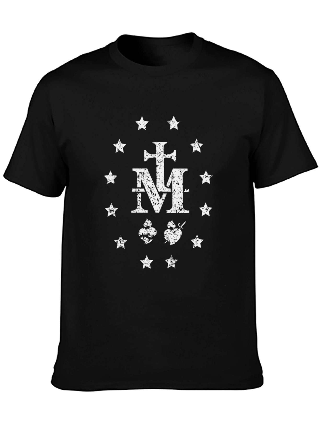 Distressed Miraculous Medal Graphic T-Shirt