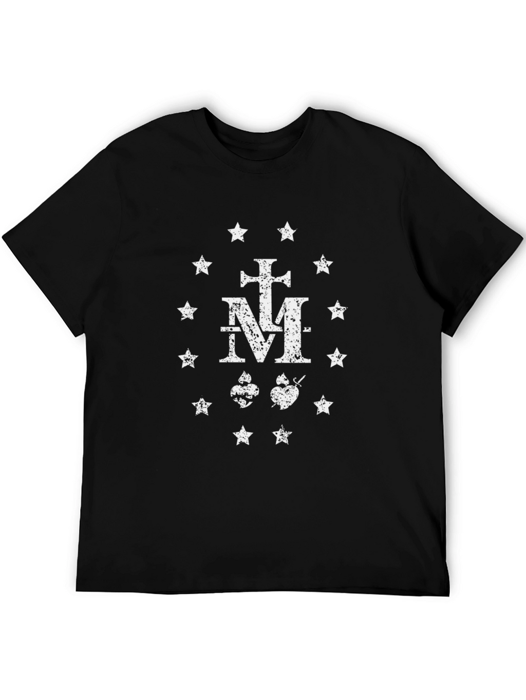 Distressed Miraculous Medal Graphic T-Shirt