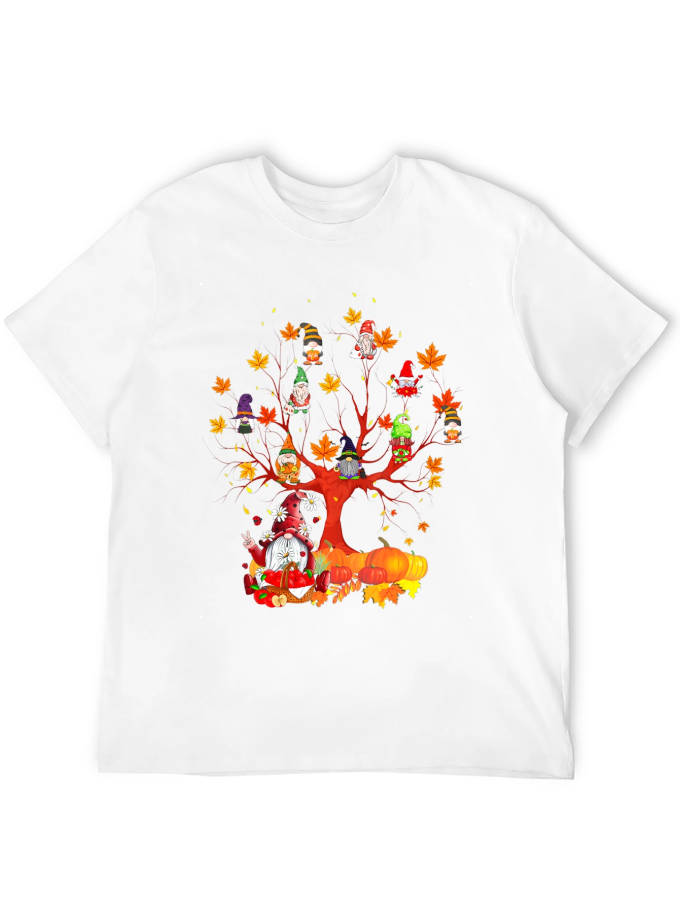 Fall Gnomes T-Shirt - Autumn Harvest Tree Design