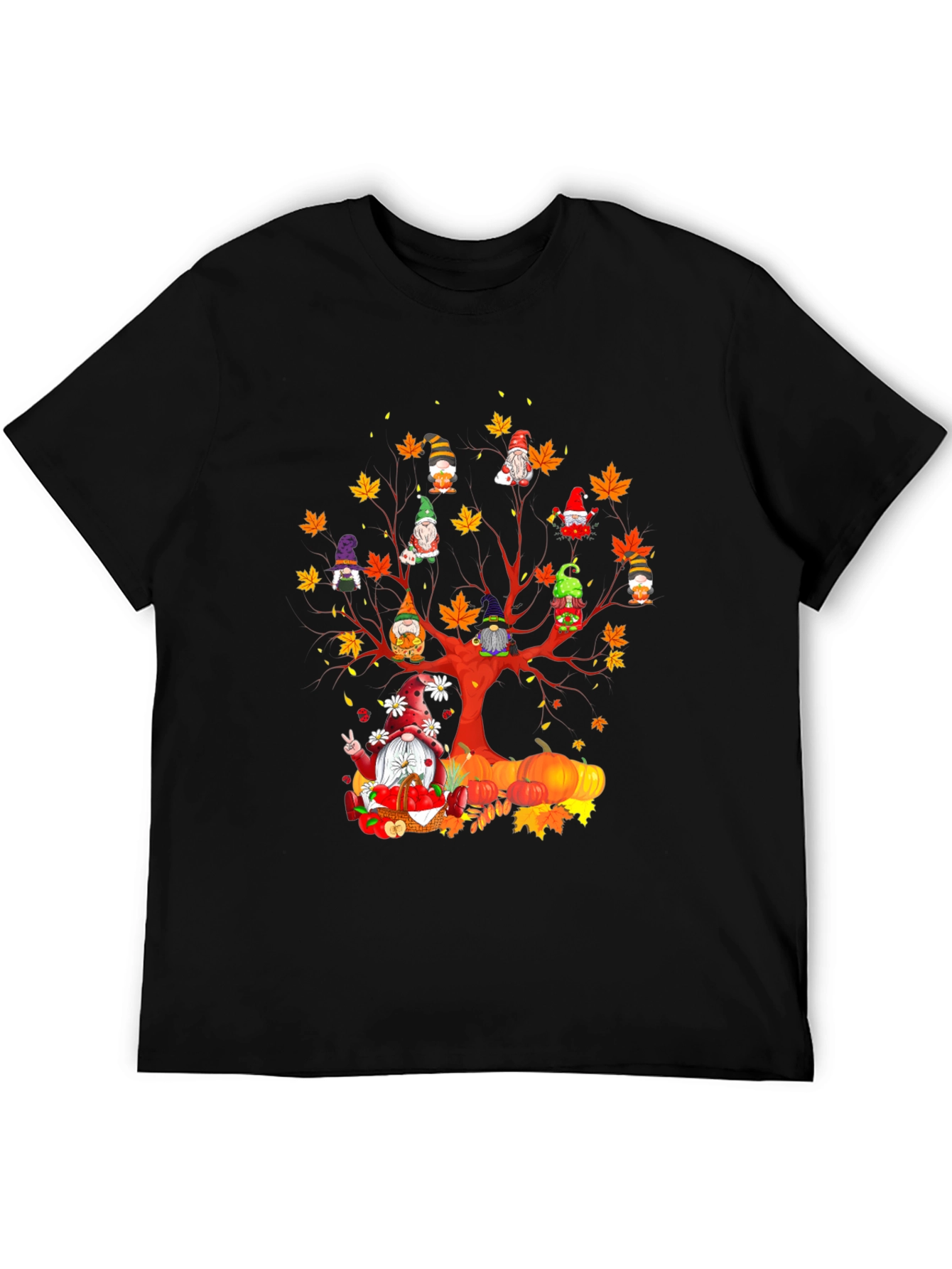 Fall Gnomes T-Shirt - Autumn Harvest Tree Design