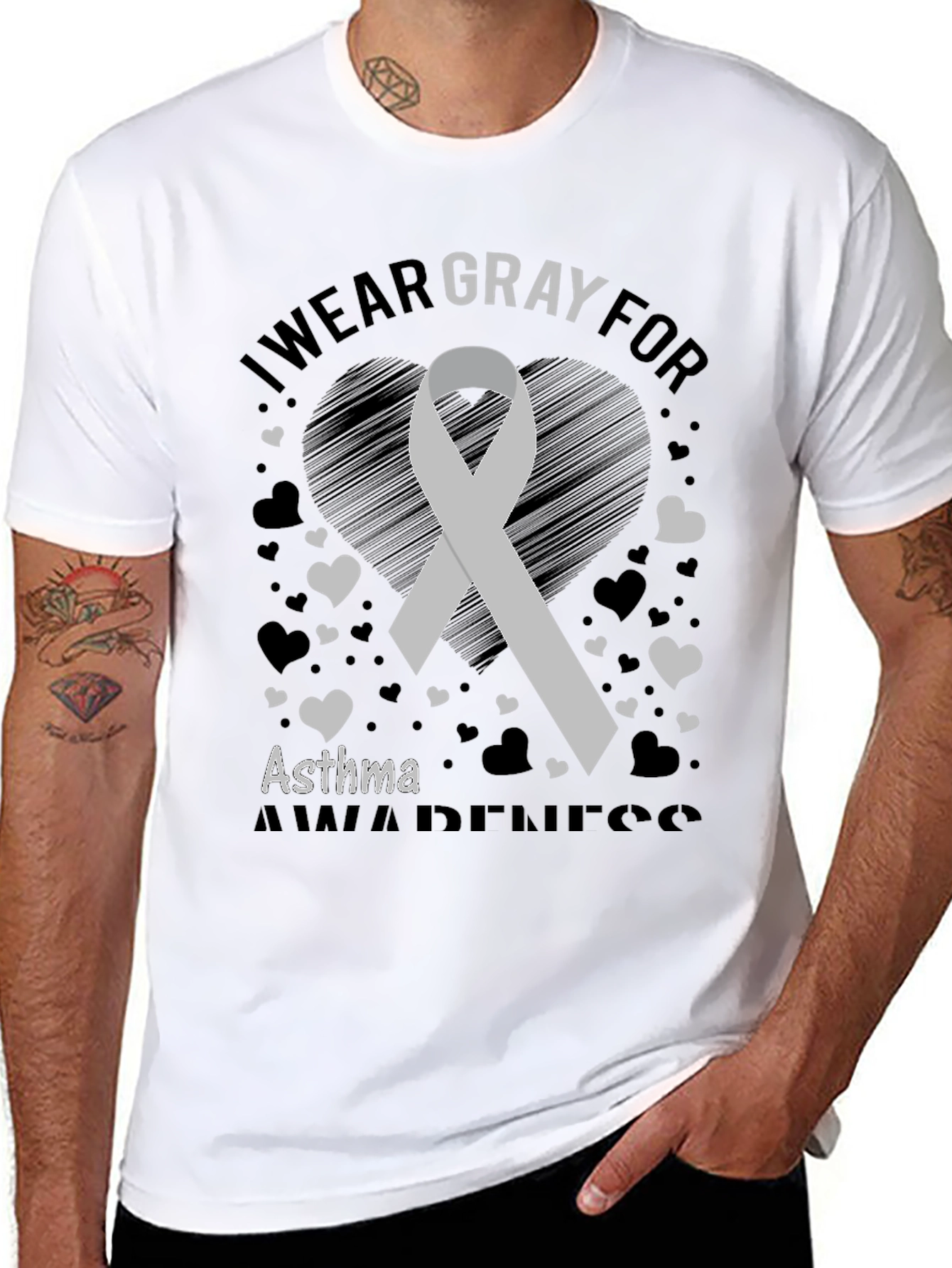 I Wear Gray For Asthma Awareness T-Shirt