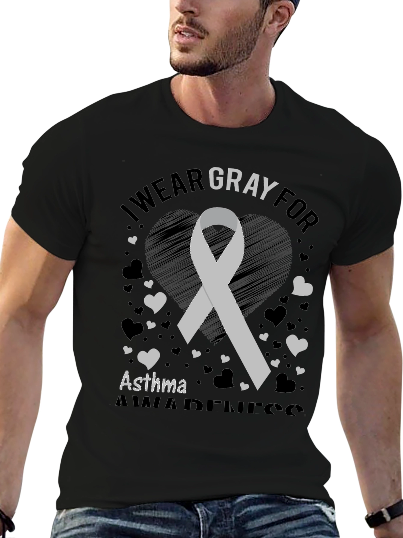I Wear Gray For Asthma Awareness T-Shirt
