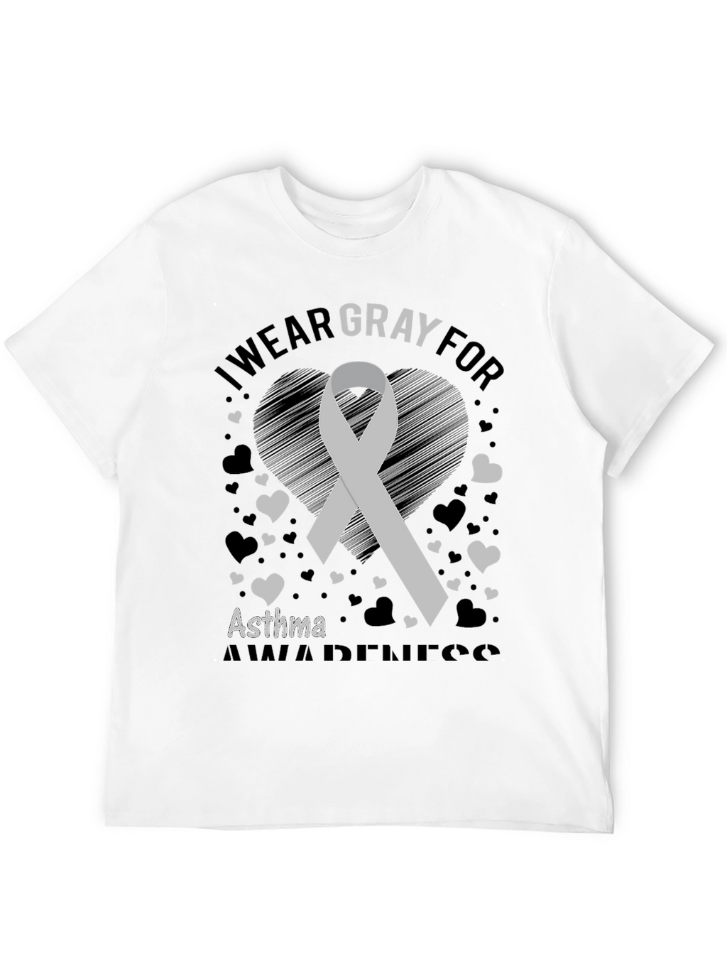 I Wear Gray For Asthma Awareness T-Shirt