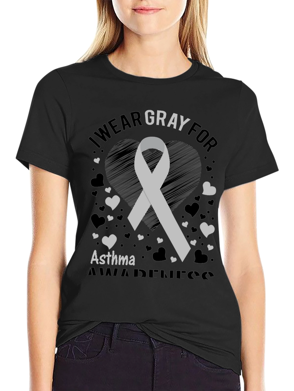 I Wear Gray For Asthma Awareness T-Shirt