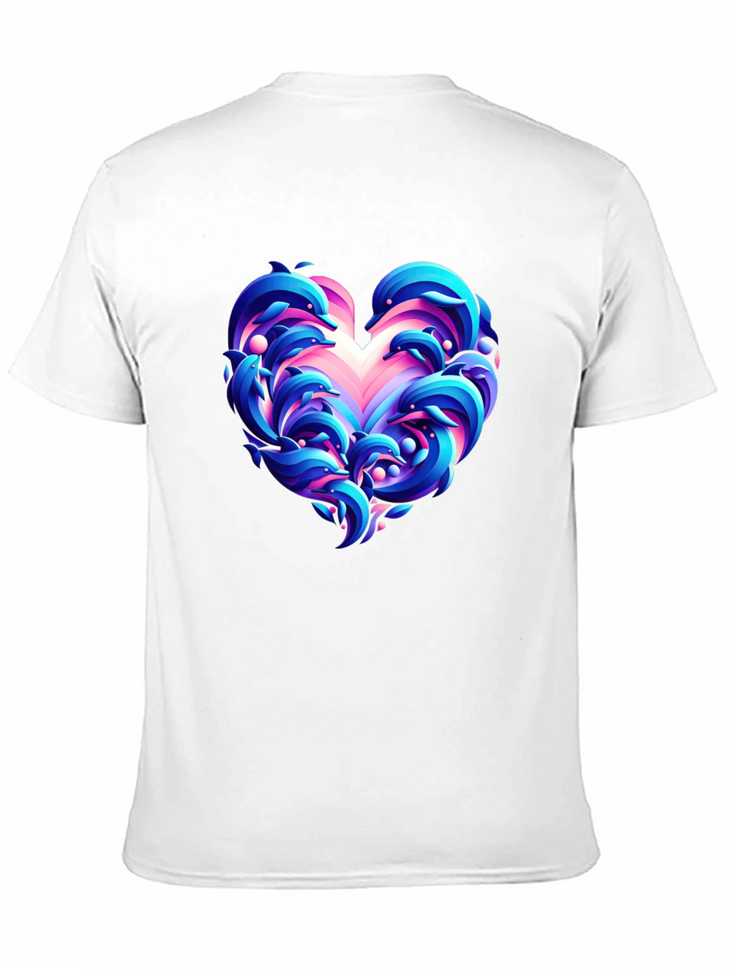 Dolphin Heart Graphic Black T-Shirt